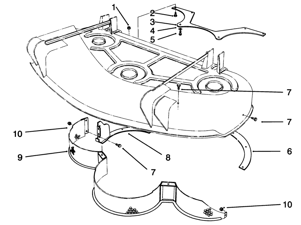 44" Mulcher Kit Model No. 30752 (Optional) Diagram and Parts List for 30752 39000001 - 39999999 Toro Lawn Tractor Accessories
