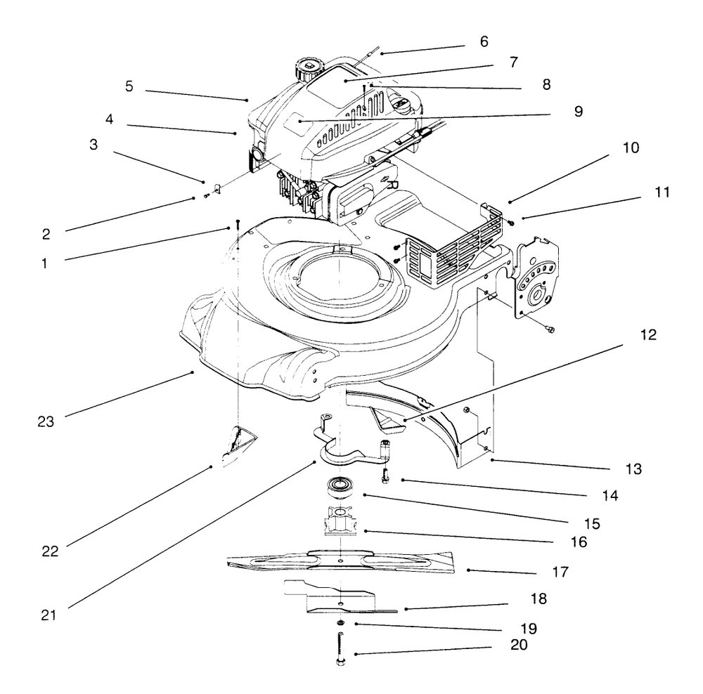 Engine Assembly Diagram and Parts List for 20442 6900001 - 6999999 Toro Lawn Mower