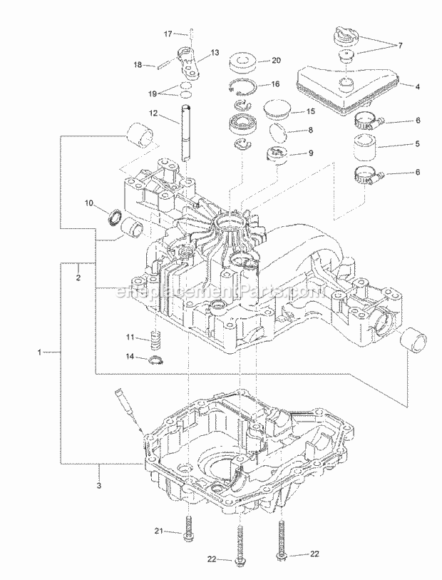 Transaxle Case Assembly Transmission Assembly Diagram and Parts List for 74585 317000001-999999999 Toro Lawn Mower