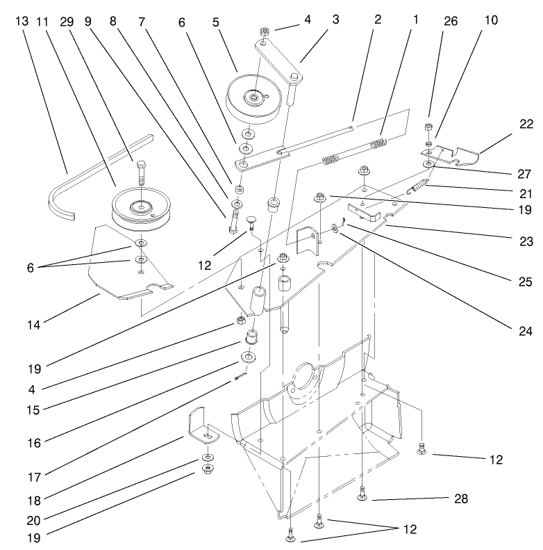 Drive Components Assembly Diagram and Parts List for 79305 9900001 - 9999999 Toro Lawn Tractor Accessories
