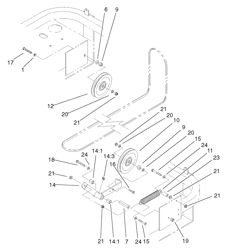 Idler Assembly Diagram and Parts List for 74236 (220000001-220999999)(2002) Toro Lawn Mower