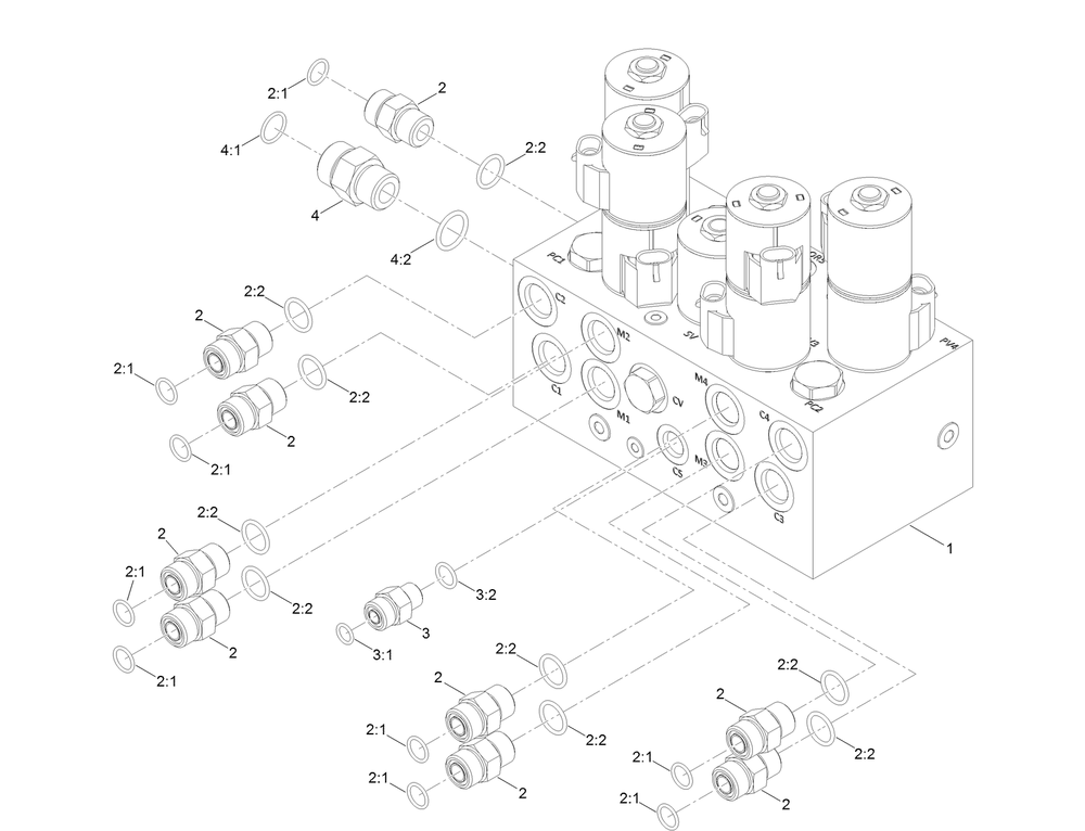 Stake Manifold Assembly Diagram and Parts List for 23803 400000000 - 999999999 Toro Lawn Tractor Accessories