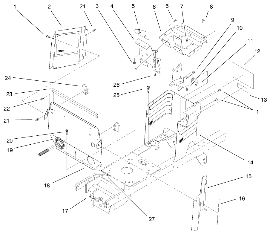 Hoodstand & Firewall Assembly Diagram and Parts List for 72115 9900001 - 9999999 Toro Lawn Tractor