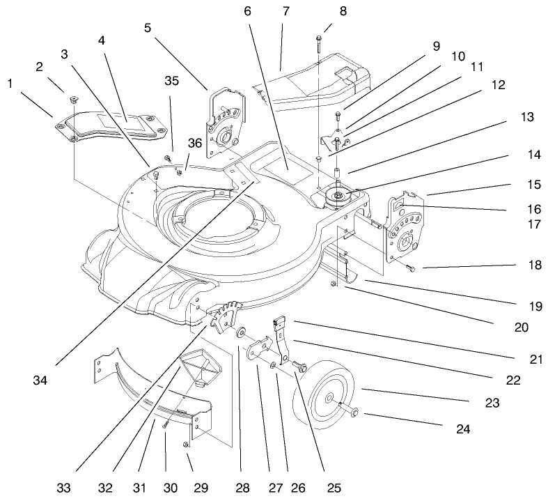 Housing Assembly Diagram and Parts List for 20452 8900001 - 8999999 Toro Lawn Mower