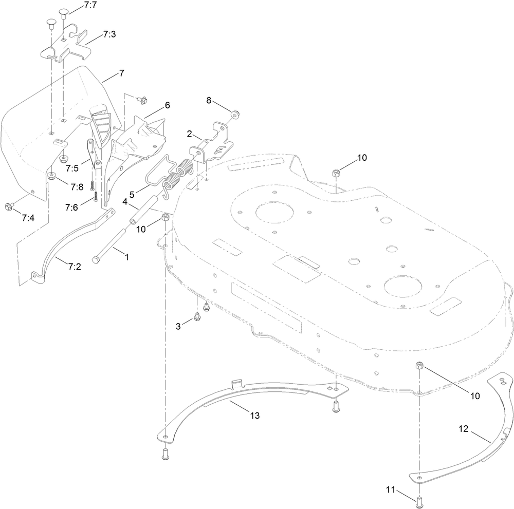 Side Discharge Chute Assembly Diagram and Parts List for 22200 (314000001-314999999)(2014) Toro Lawn Mower