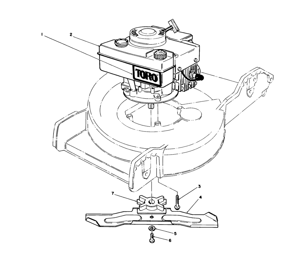 Engine Assembly Diagram and Parts List for 20780C 7000001 - 7999999 Toro Lawn Mower