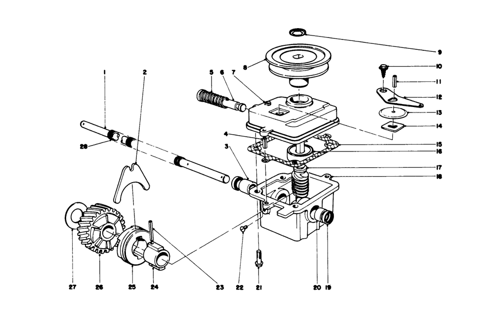 Gear Case Assembly Diagram and Parts List for 20755 9000001 - 9999999 Toro Lawn Mower