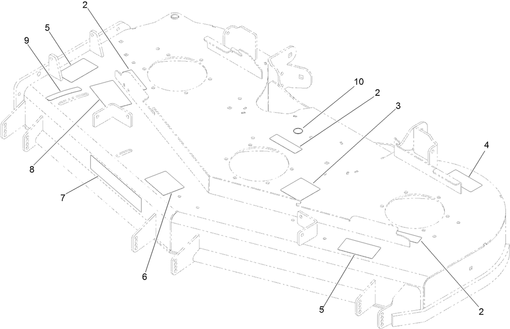 Deck Decal Assembly Diagram and Parts List for 74925TE (313000001-313999999)(2013) Toro Lawn Mower