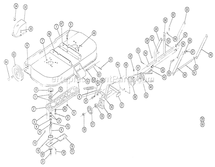 32" Mower (lawn Ranger) Parts List Diagram and Parts List for 34E 1964 Toro Lawn Tractor