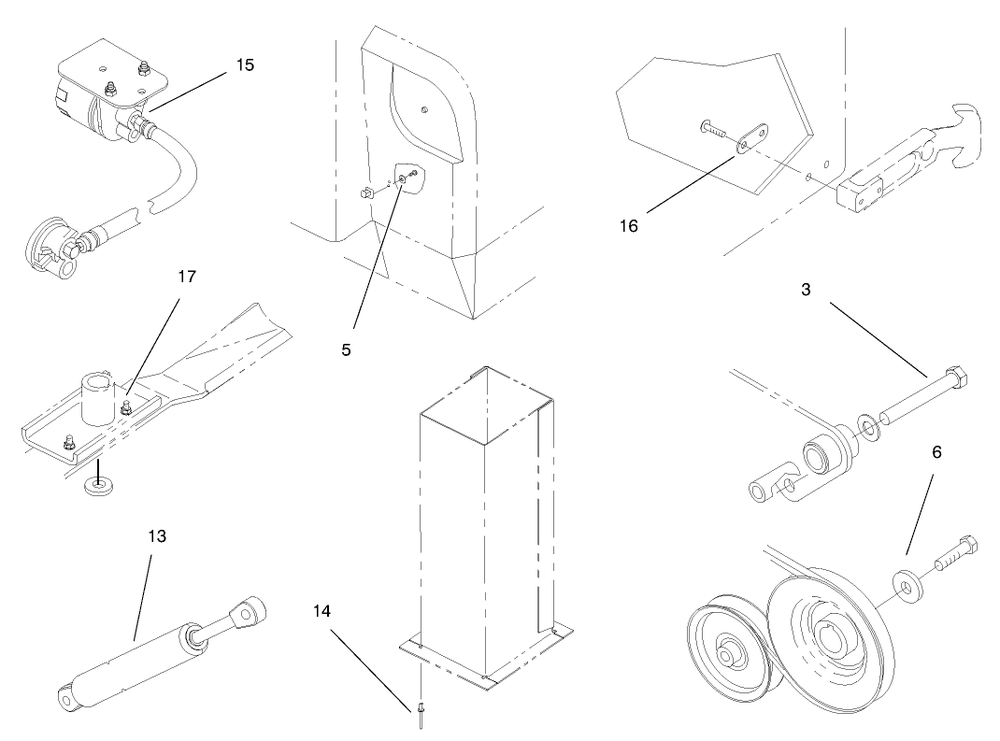 Enhancement Kit Assembly 1 Diagram and Parts List for 99-0297  Toro Lawn Tractor Accessories