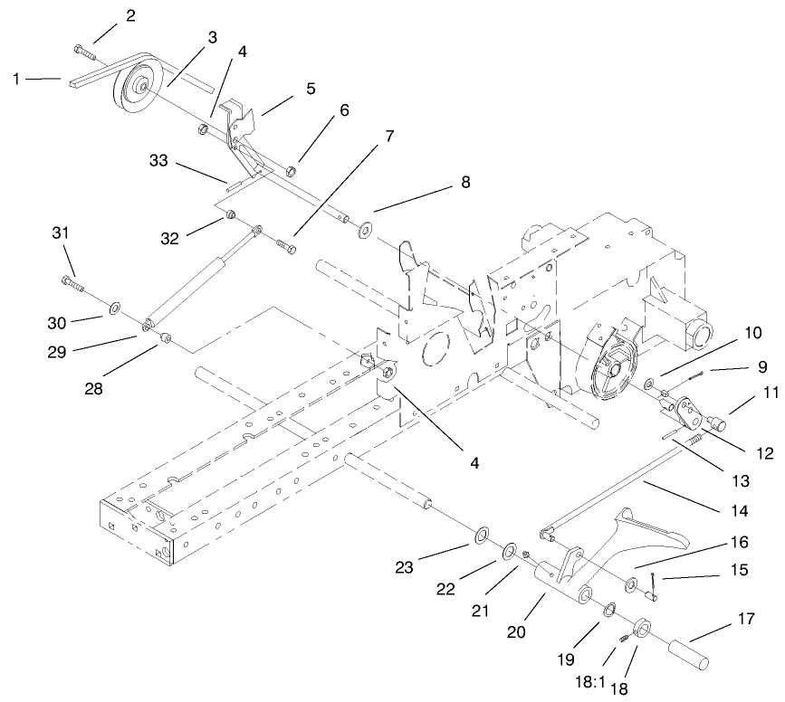 Clutch System Assembly Diagram and Parts List for 73429 9900001 - 9999999 Toro Lawn Tractor