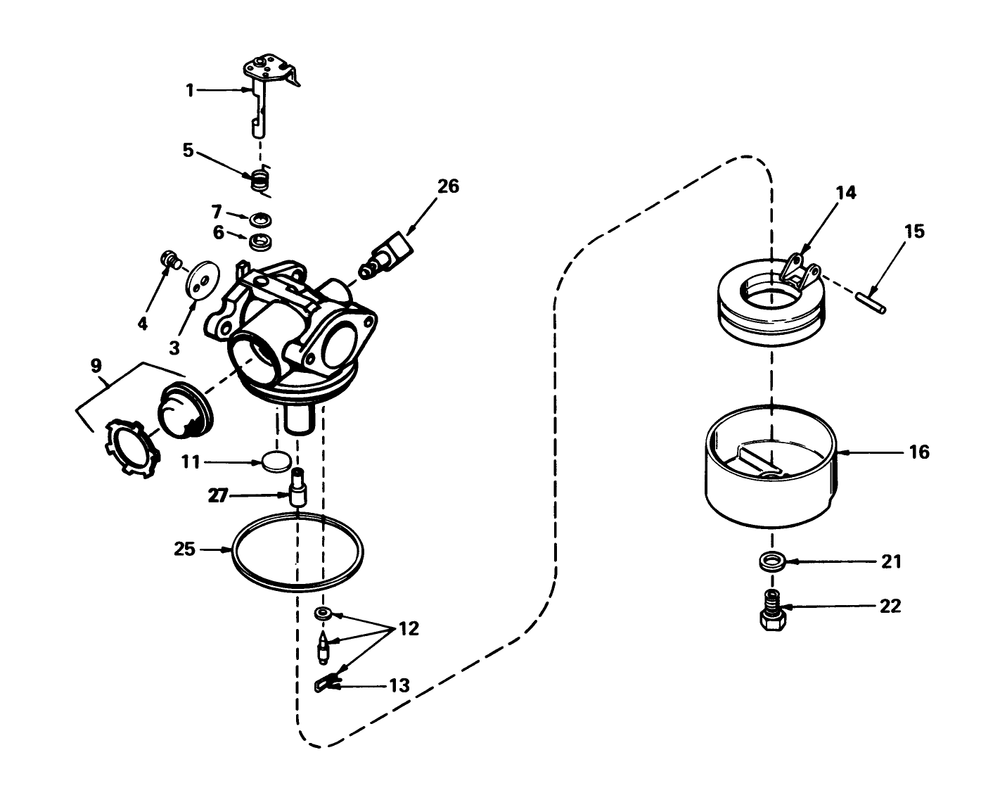 Carburetor No. 632050a Diagram and Parts List for 16299C 6000001 - 6999999 Toro Lawn Mower