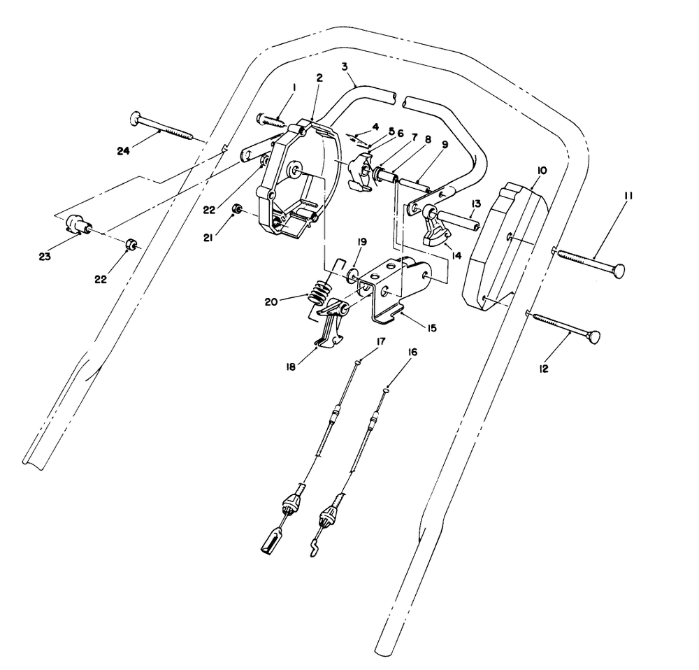 Traction Control Assembly Diagram and Parts List for 26683 1000001 - 1999999 Toro Lawn Mower