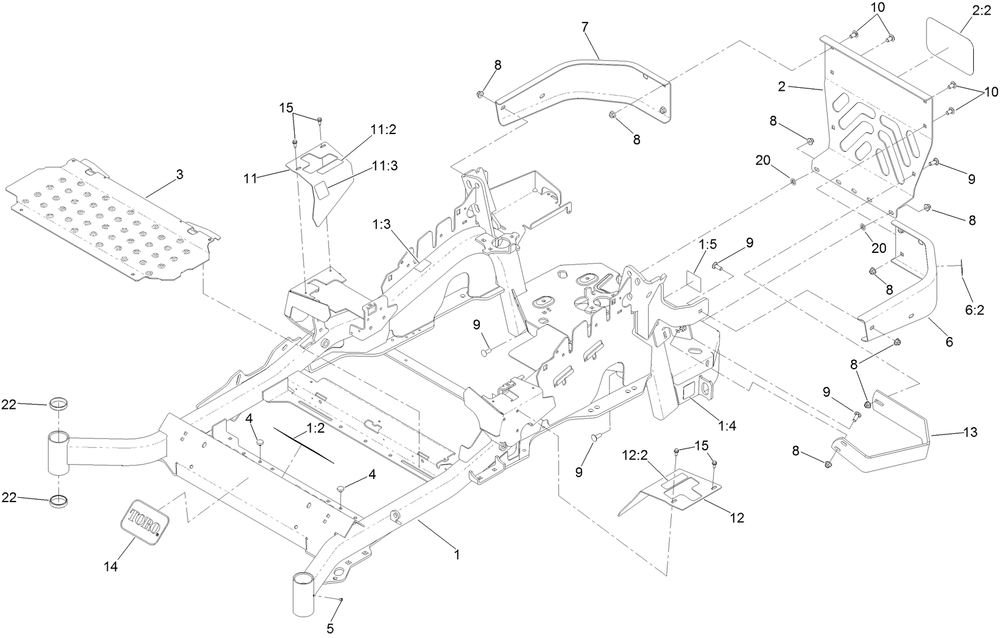 Frame Assembly Diagram and Parts List for 74930 402090000-403319738 Toro Lawn Mower