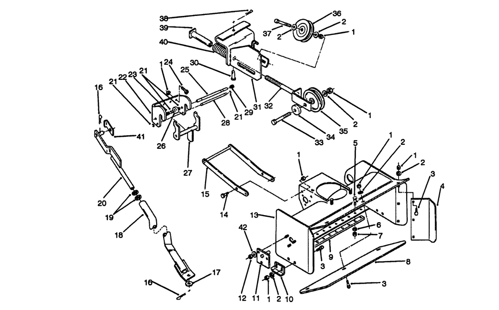 Blower Assembly Diagram and Parts List for 79261 39000001 - 39999999 Toro Snow Blower