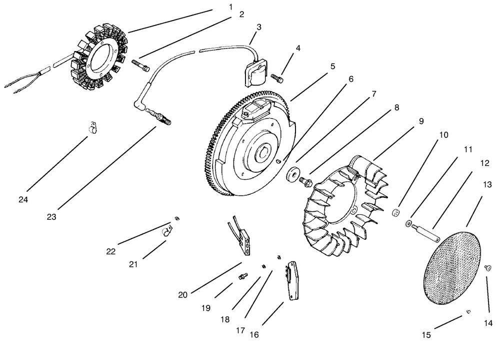 Ignition And Charging System Diagram and Parts List for 30612 990001 - 999999 Toro Lawn Tractor