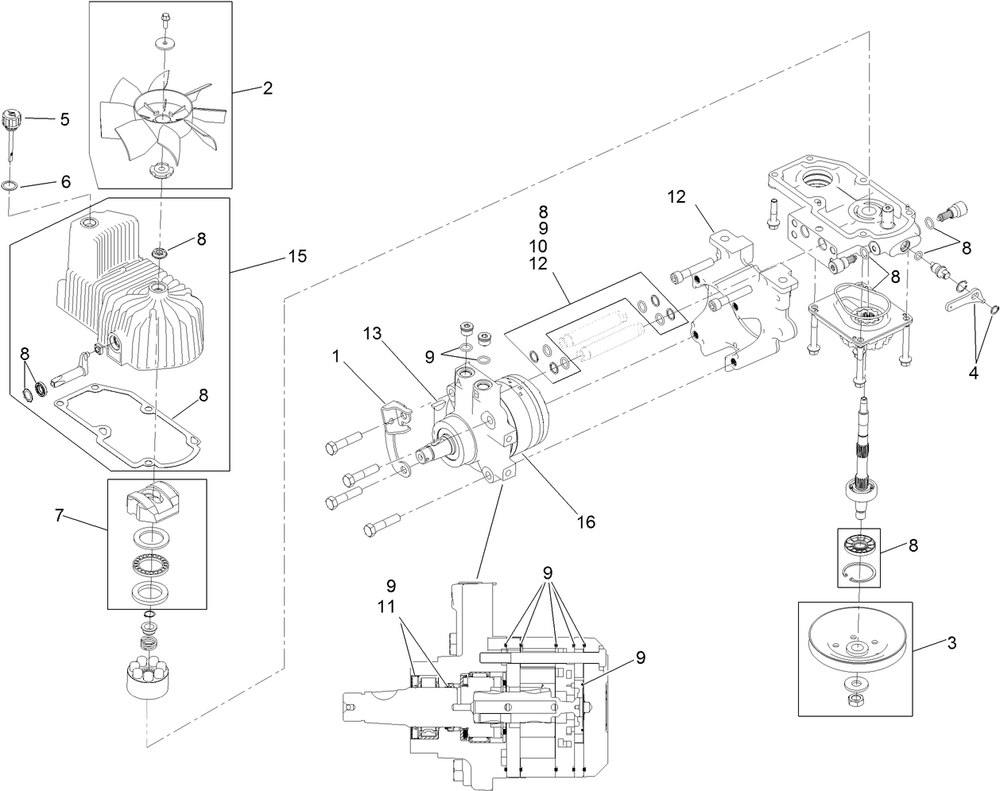 Lh Hydro Assembly Diagram and Parts List for 74960CP (312000001-312999999)(2012) Toro Lawn Mower