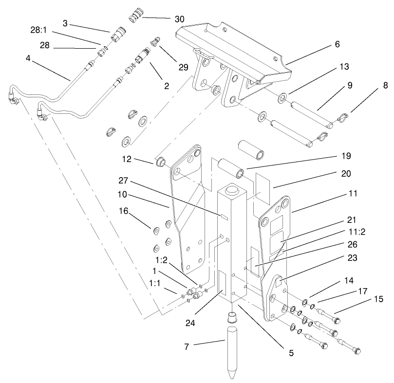 Breaker Assembly Diagram and Parts List for 22441 990001 - 999999 Toro Lawn Tractor Accessories