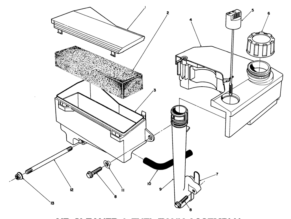 Air Cleaner & Fuel Tank Assembly (Model No. Vmj8) Diagram and Parts List for 20622 0000001 - 0003101 Toro Lawn Mower