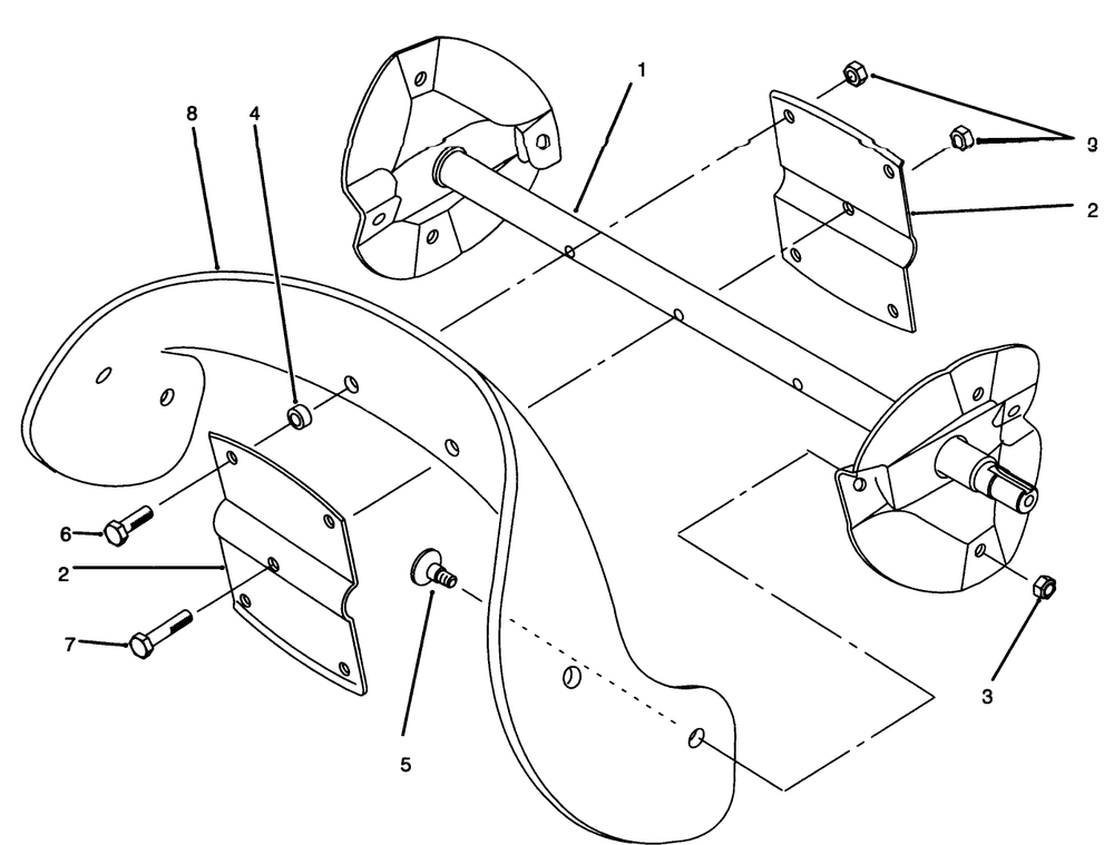 Rotor Assembly Diagram and Parts List for 38180 6900001 - 6999999 Toro Snow Blower
