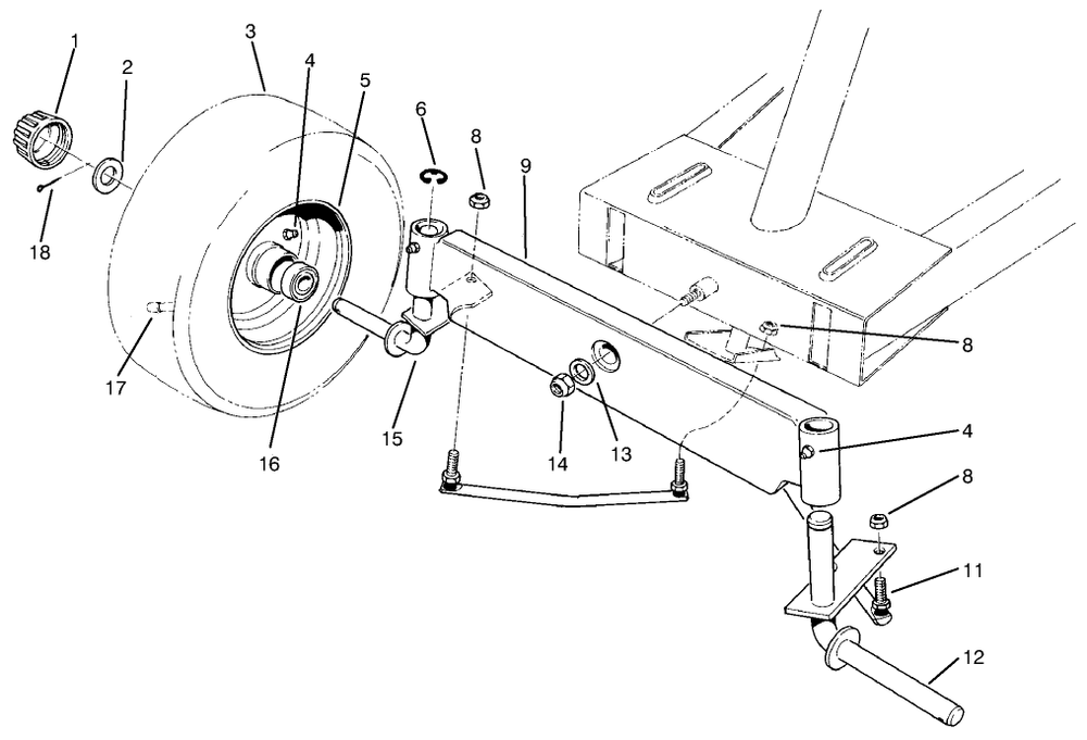 Front Axle Assembly Diagram and Parts List for 70040 39000001 - 39999999 Toro Lawn Tractor