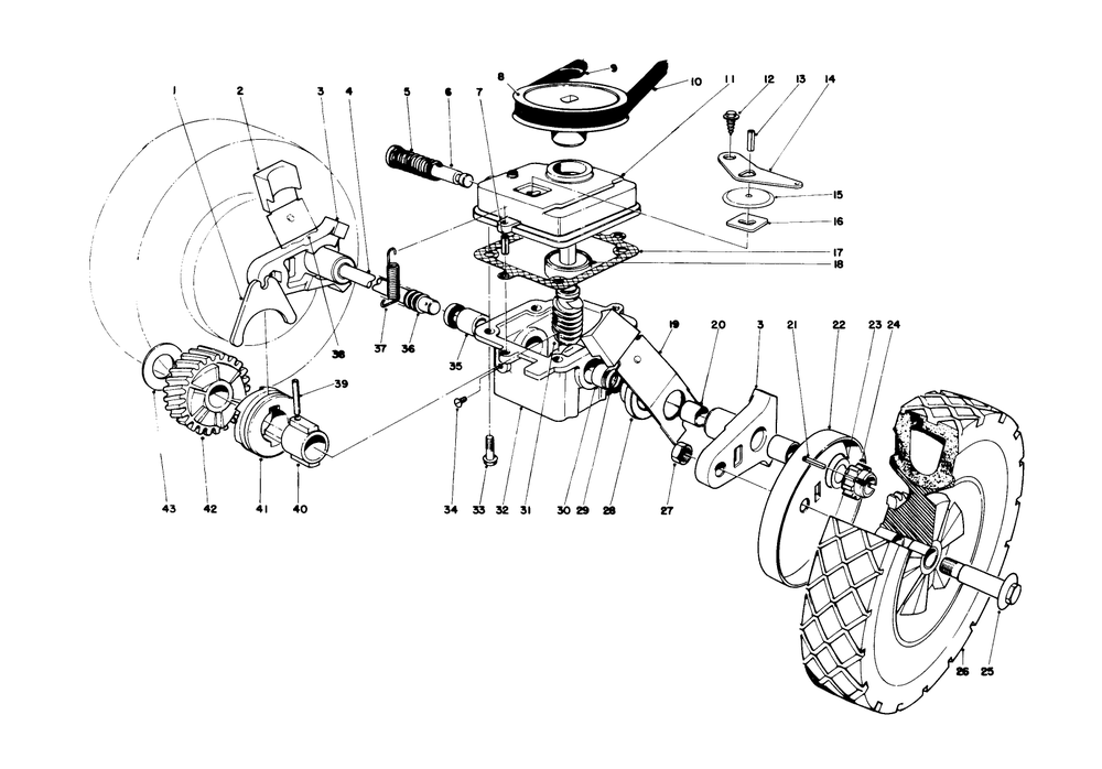Gear Case Assembly Diagram and Parts List for 21727 7000001 - 7999999 Toro Lawn Mower