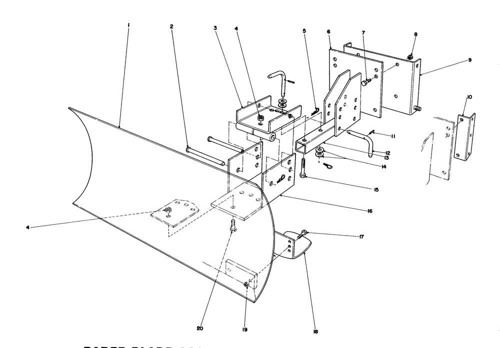 Grader Blade Assembly Model 59099 (Optional) Diagram and Parts List for 38035 4000001 - 4999999 Toro Snow Blower
