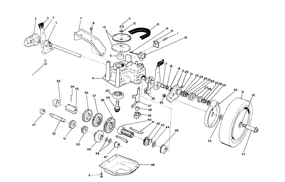 Gear Case Assembly (Continued)(For Model 26625b-0900822 & Up, Model 26625bg) Diagram and Parts List for 26625BG 0000001 - 0999999 Toro Lawn Mower