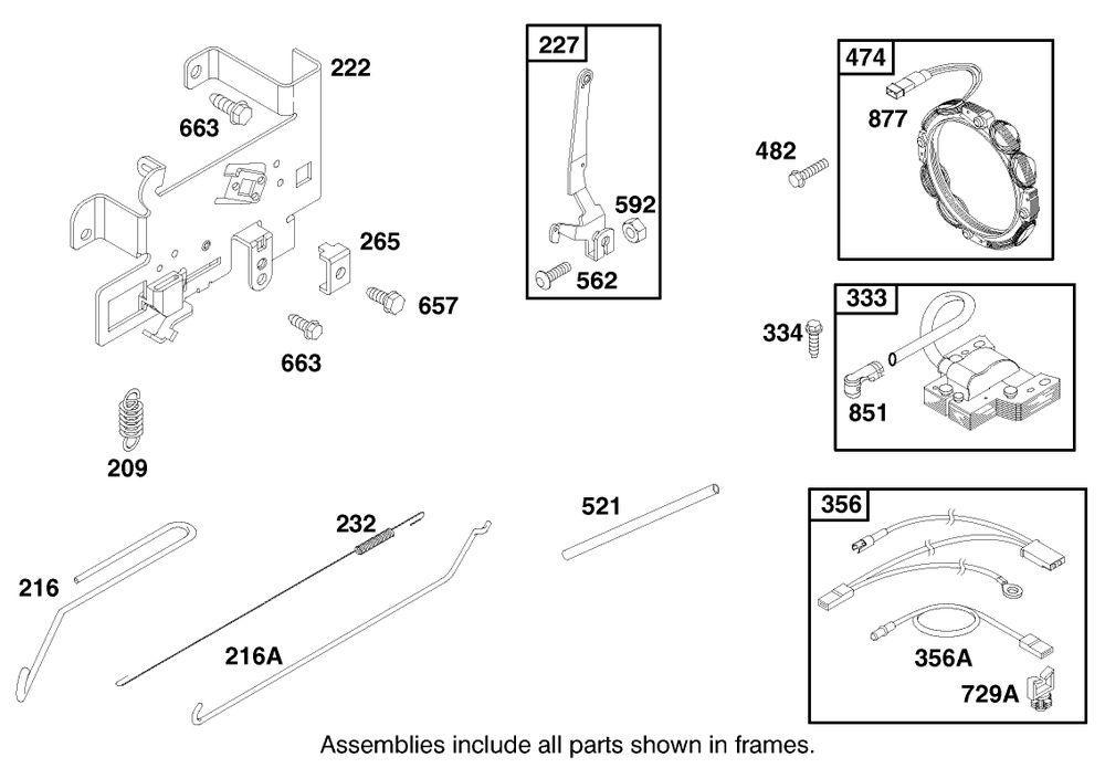 Engine Briggs & Stratton Model 28q777-0668-E1 Diagram and Parts List for 71196 8900001 - 8999999 Toro Lawn Tractor