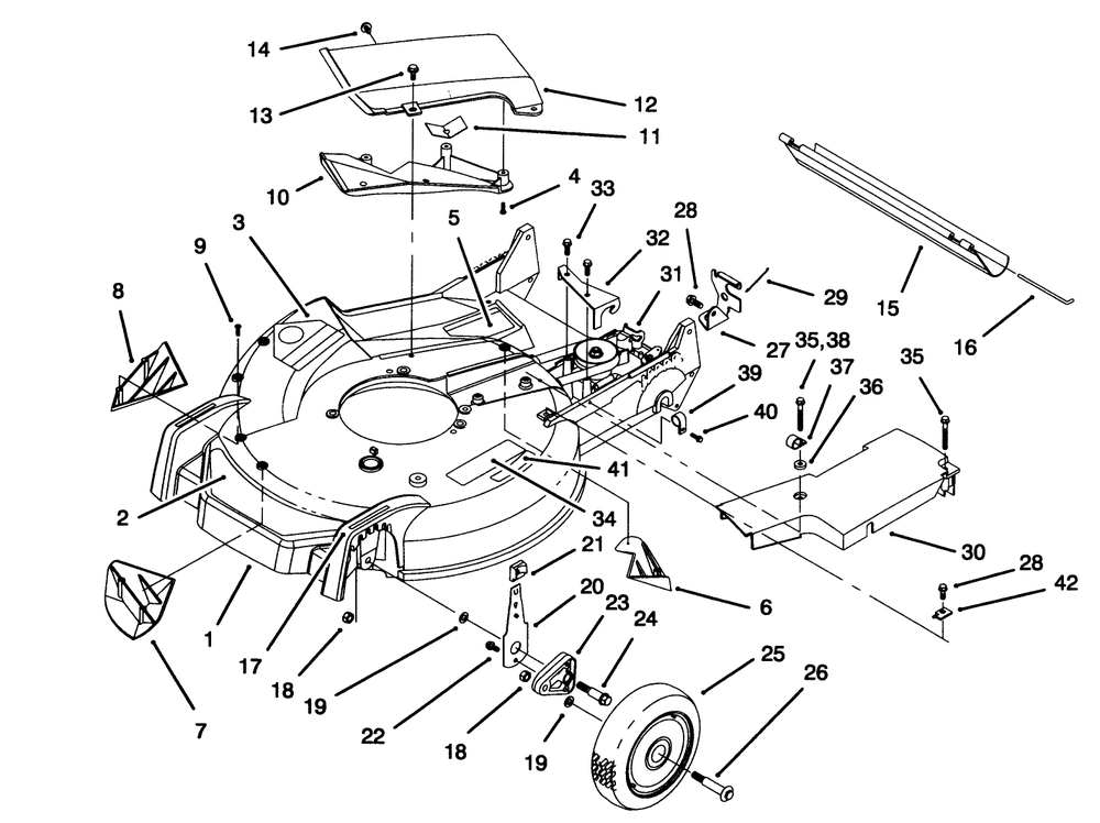Housing Assembly Diagram and Parts List for 20465 5900001 - 5999999 Toro Lawn Mower