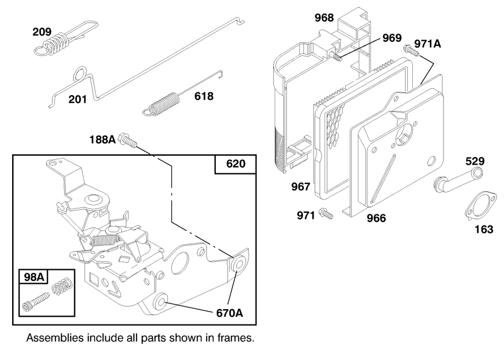 Engine Briggs & Stratton Model 124702-3115-01 Diagram and Parts List for 20436 49000001 - 49999999 Toro Lawn Mower