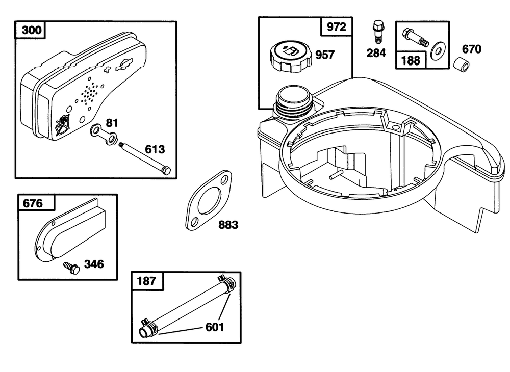Engine Briggs & Stratton Model 128802-0615-01 Diagram and Parts List for 20463 5900001 - 5999999 Toro Lawn Mower