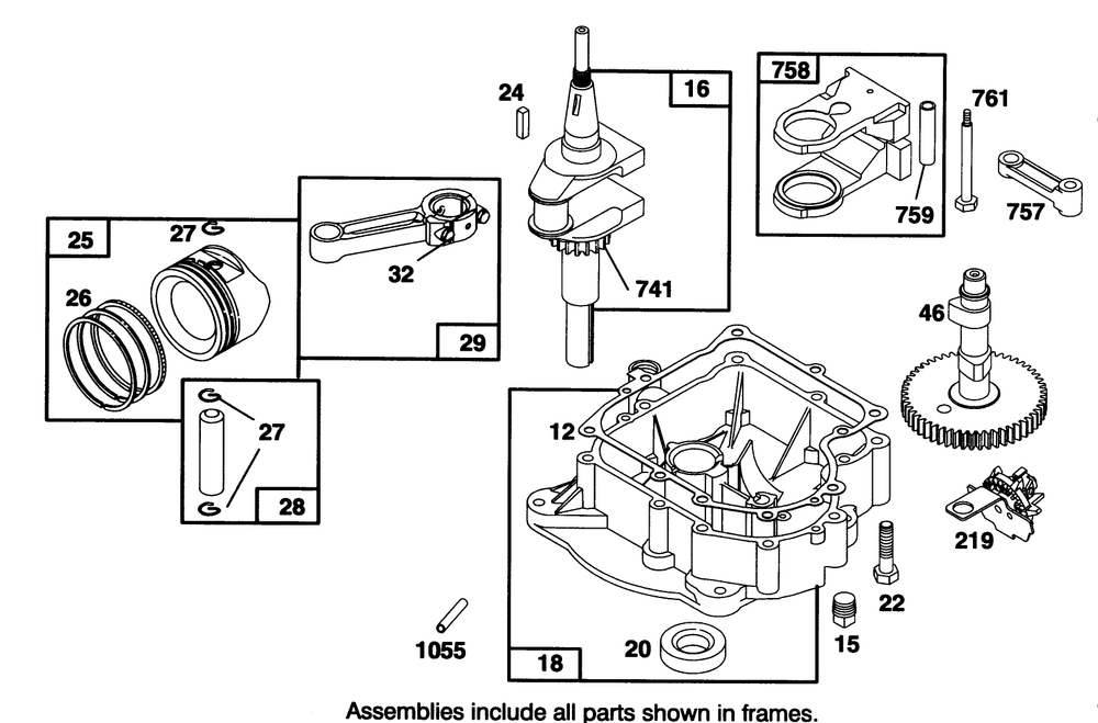 Engine Briggs & Stratton Model 28q777-0168-01 Diagram and Parts List for 71192 5900001 - 5999999 Toro Lawn Tractor