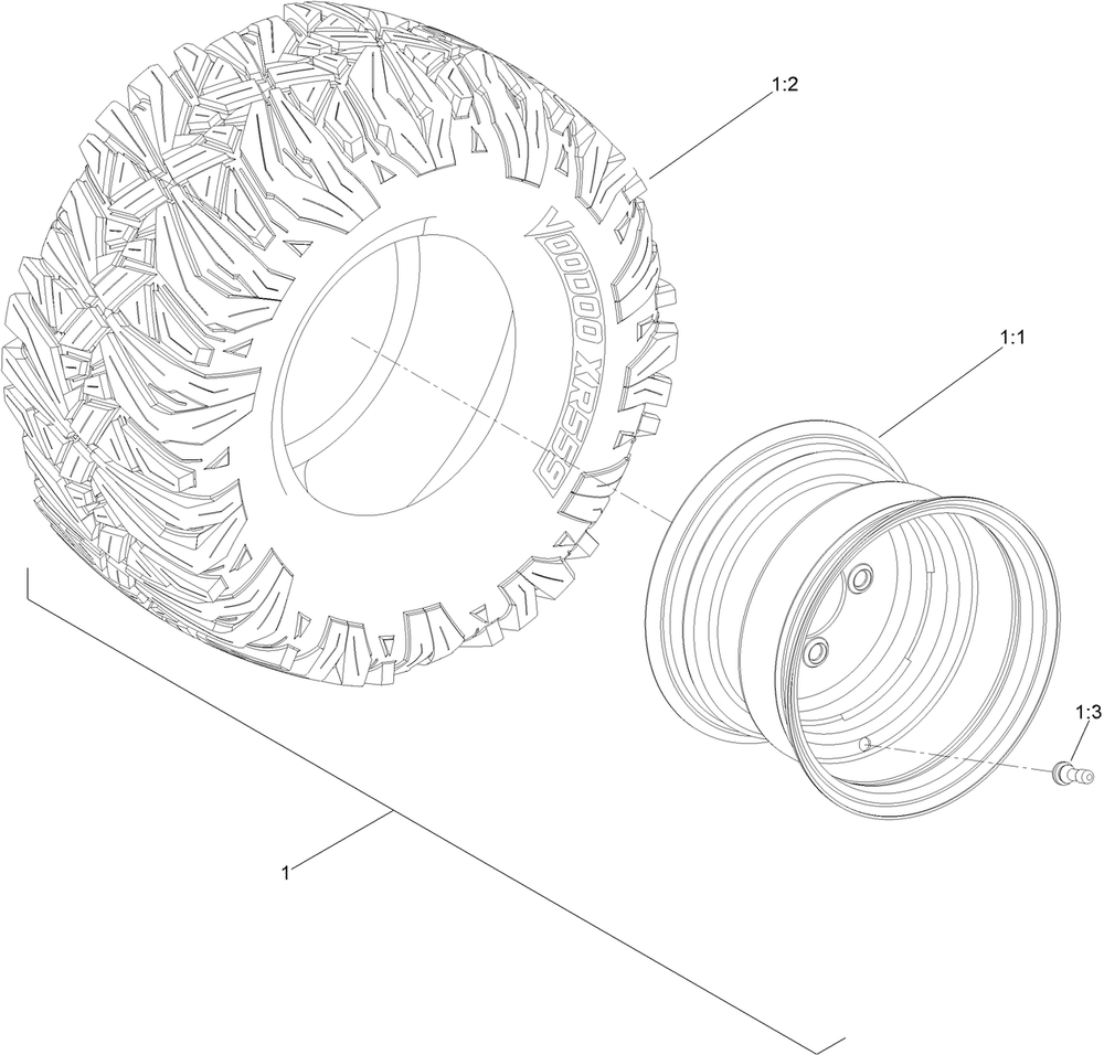 Rear Wheel Assembly Diagram and Parts List for 76501 400000000 - 415399999 Toro Lawn Tractor