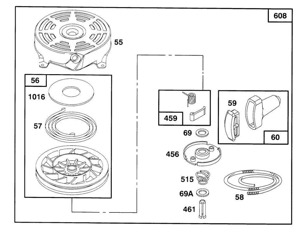 Engine Briggs & Stratton Model 127802-0640-01 Diagram and Parts List for 20442 6900001 - 6999999 Toro Lawn Mower