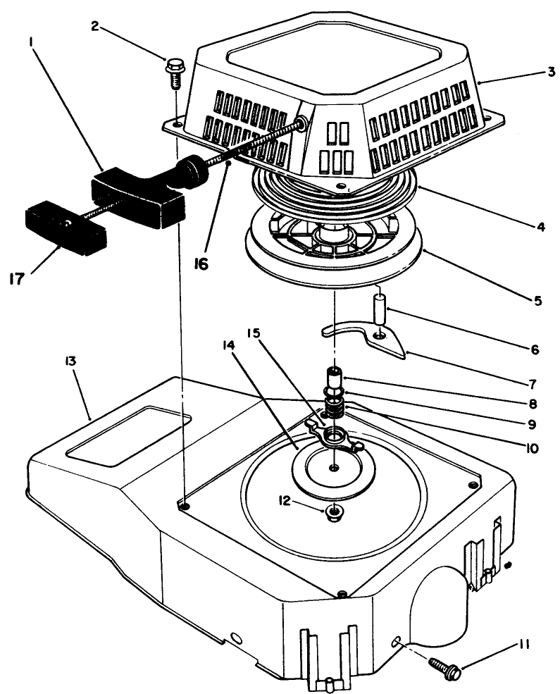 Recoil Assembly (Engine No. Vmj8) Diagram and Parts List for 26622C 9000001 - 9999999 Toro Lawn Mower