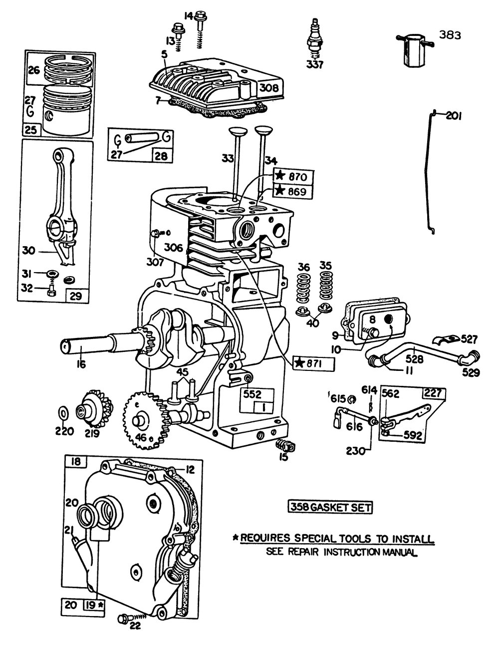 Engine Briggs & Stratton Model 130292-1671-02 (Continued) Diagram and Parts List for 58070 3000001 - 3999999 Toro Tiller