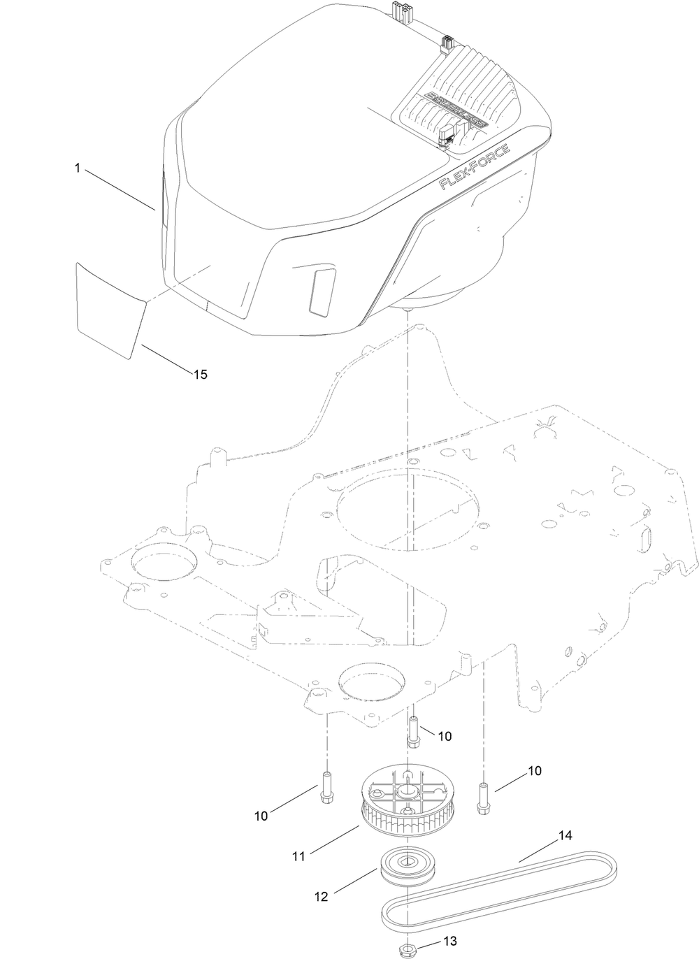 Motor Module And Belt Assembly Diagram and Parts List for 21876 400000000 - 999999999 Toro Lawn Mower