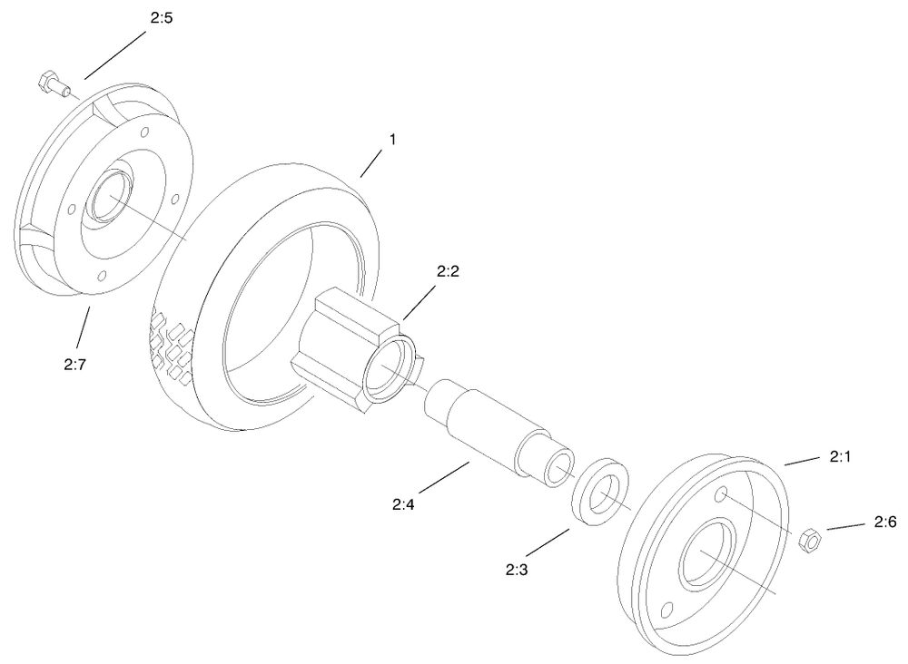 Rear Wheel & Tire Assembly Diagram and Parts List for 22162 8900001 - 8999999 Toro Lawn Mower
