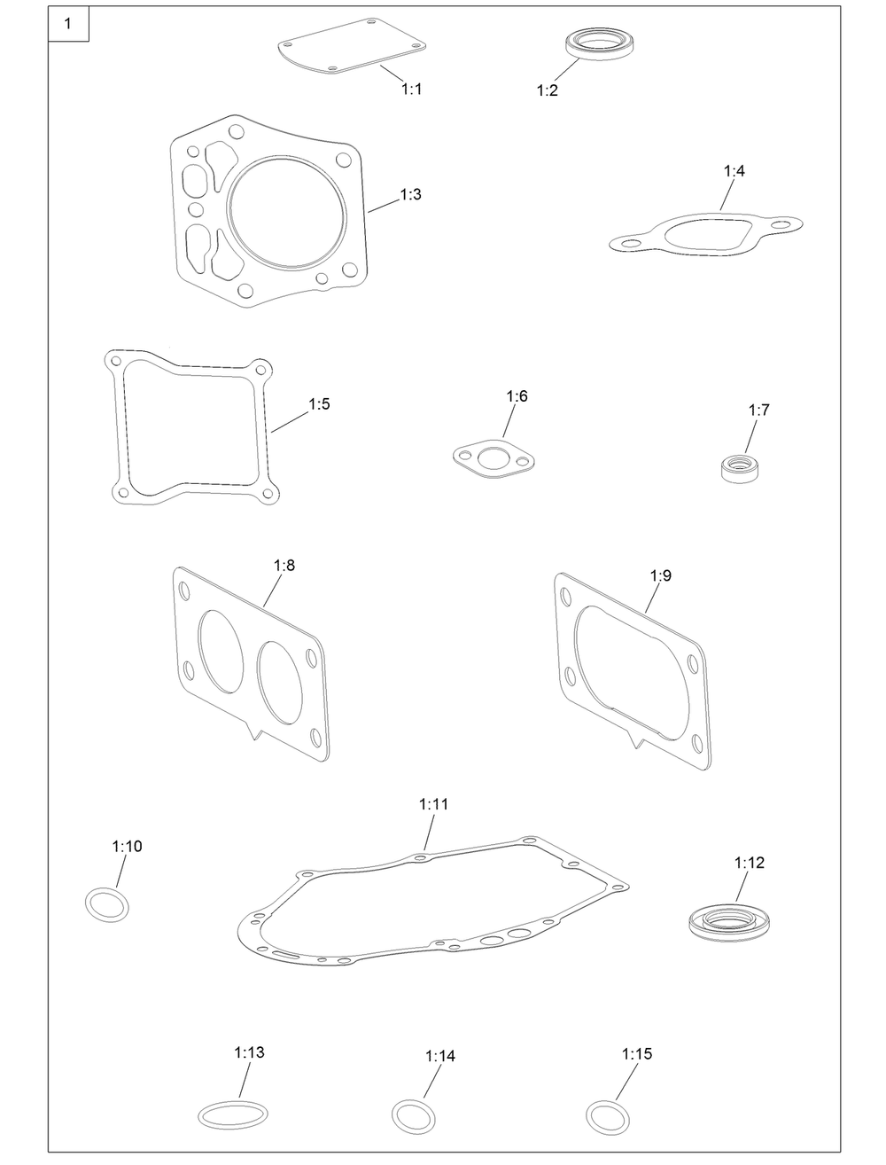 Gasket And Seal Kit Diagram and Parts List for 74450 400000000-402099999 Toro Lawn Tractor
