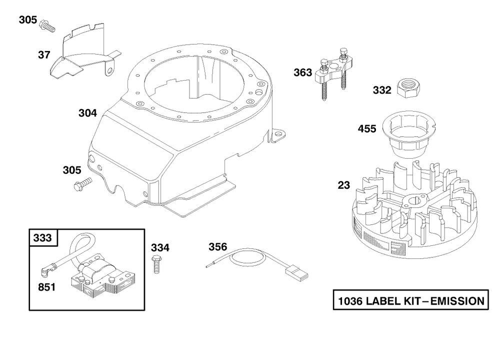 Engine Briggs & Stratton Model 12f802-1767-E1 Diagram and Parts List for 20804 8900001 - 8999999 Toro Lawn Mower