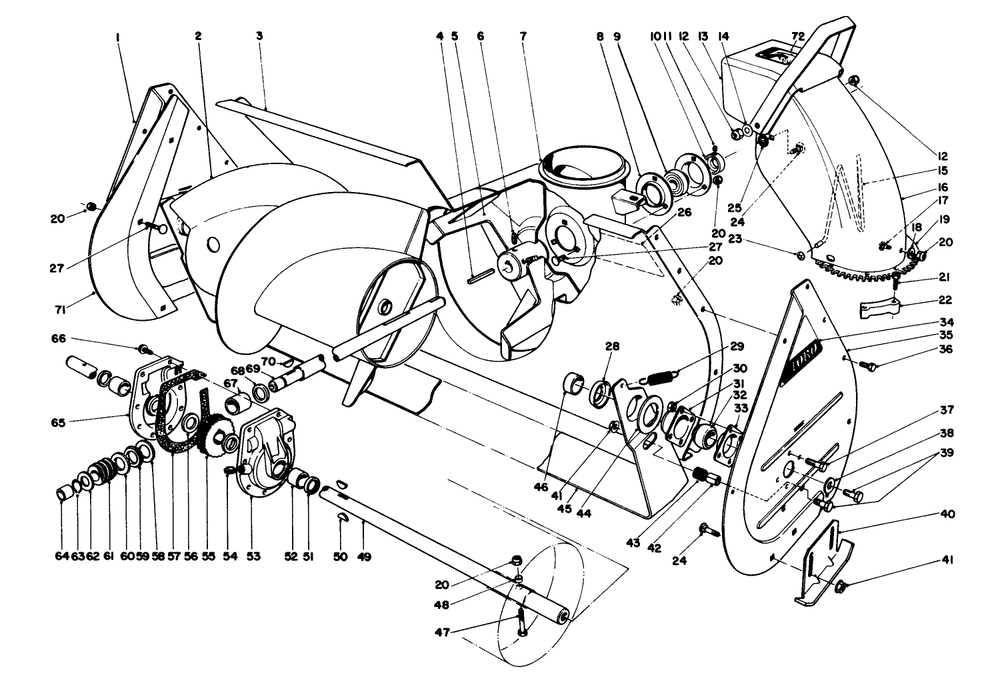 Auger Assembly (Continued) 36" Snowthrower Attachment Model No. 59160 (Optional) Diagram and Parts List for 57360 6000001 - 6999999 Toro Lawn Tractor