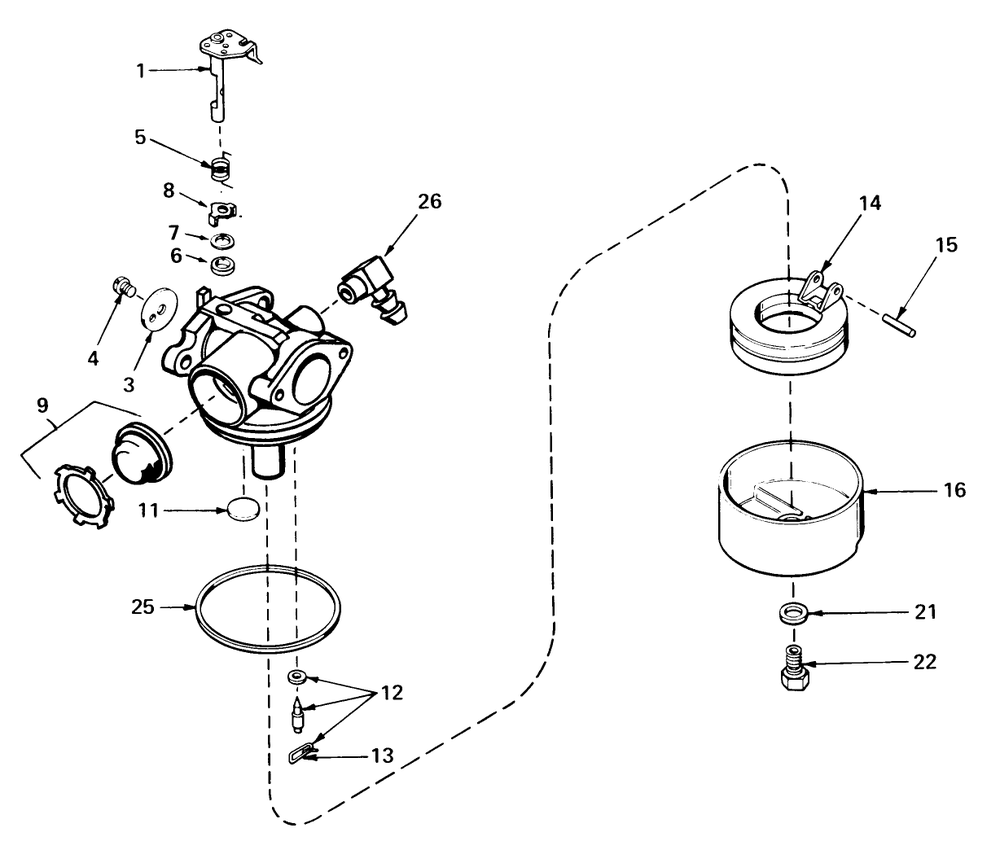 Carburetor No. 632050 Diagram and Parts List for 18095 9000001 - 9999999 Toro Lawn Mower