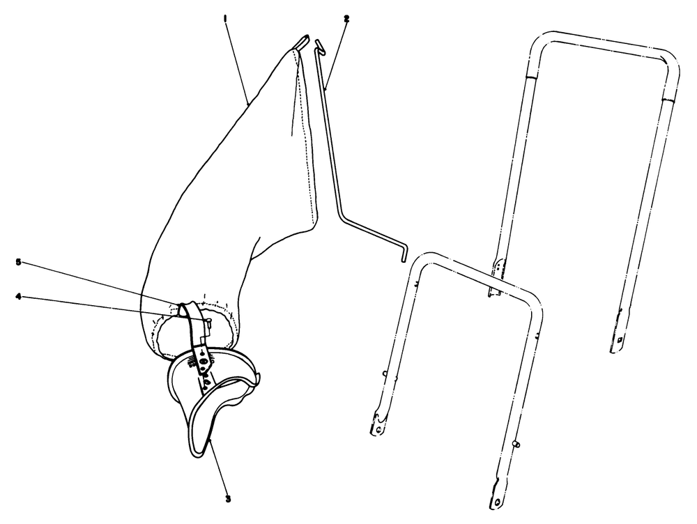 Grass Bagging Kit No. 38-0050 (Optional) Diagram and Parts List for 22025 6000001 - 6999999 Toro Lawn Mower