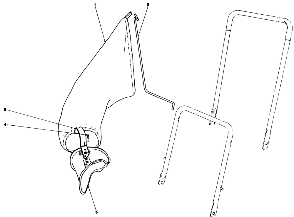 Grass Bagging Kit No. 38-0050 (Optional) Diagram and Parts List for 22025 7000001 - 7999999 Toro Lawn Mower