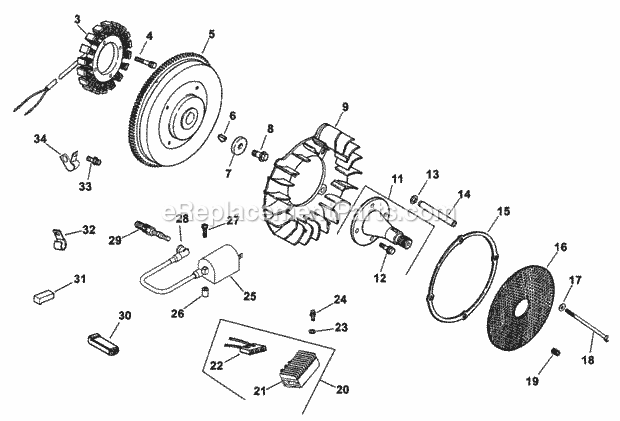 Group 5-Ignition/Electrical (Ch26s 78511 Kohl Diagram and Parts List for 74218 200000001-200999999 Toro Lawn Mower