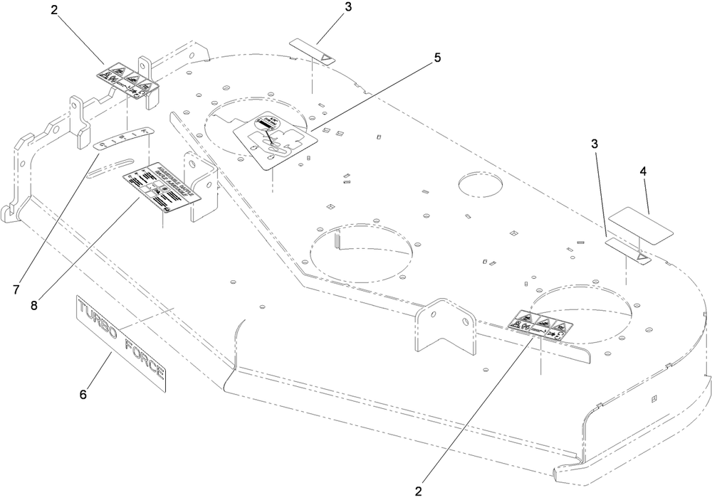 Deck Assembly 1 Diagram and Parts List for 74568TE (310000001-310999999)(2010) Toro Lawn Mower