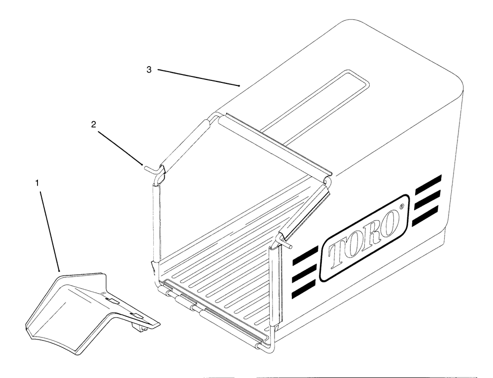 Grass Bag Assembly Diagram and Parts List for 21011BC 5900001 - 5999999 Toro Lawn Mower