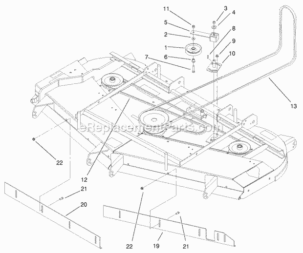 Belts And Idler Arm Assembly Diagram and Parts List for 74219 200000001-200999999 Toro Lawn Mower