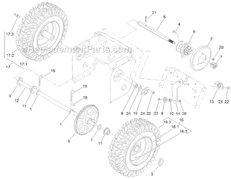 Drive Diagram and Parts List for 37771 313000001-313999999 - 2013 Toro Snow Blower